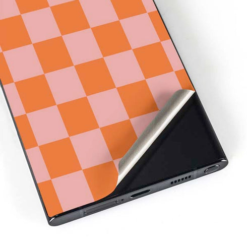 Orange Checkered Galaxy S25 Ultra Skin
